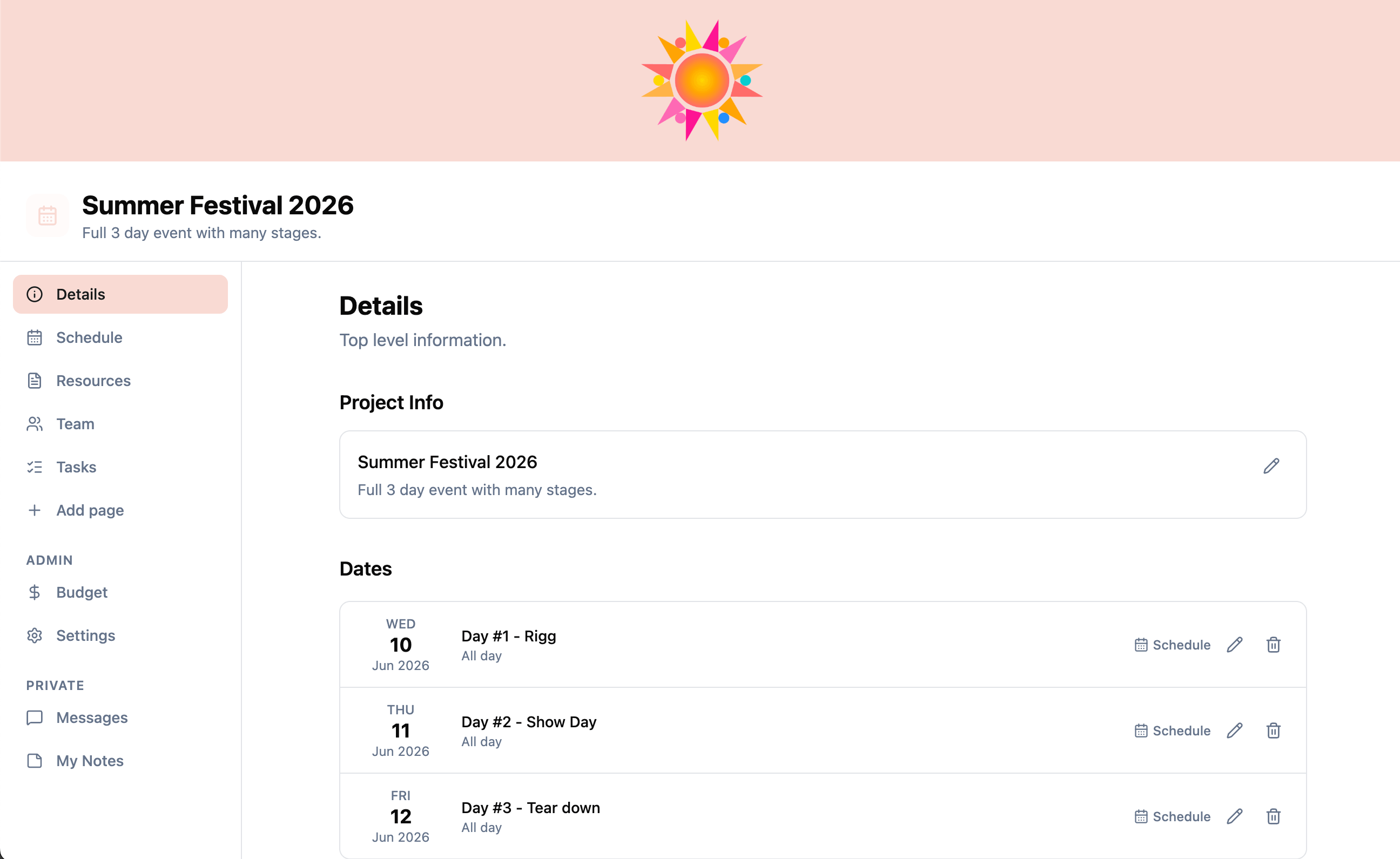ProductionPlanner.io dashboard overview